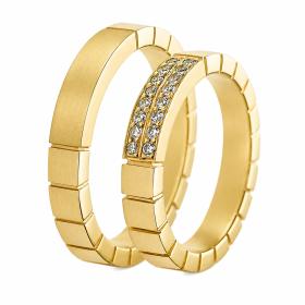 Βέρες Γάμου Jeweler Χρυσός με Ζιργκόν, Κ9-Κ14-Κ18 SKU-9826