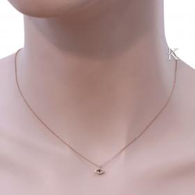 Κολιέ Ματάκι Ροζ Χρυσός Κ14 με Φίλντισι SKU-9067