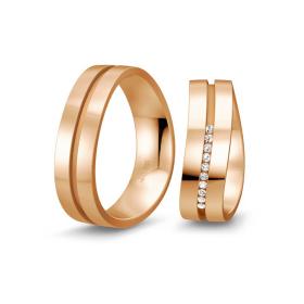 Βέρες Breuning Design, Ρόζ Χρυσός με Διαμάντια, Κ14-Κ18 SKU-10436