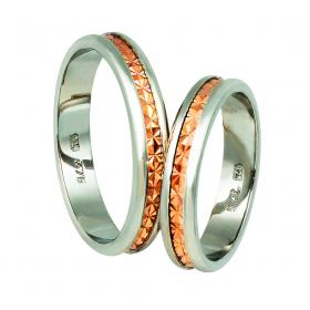 Βέρες Γάμου Ασήμι & Ροζ Χρυσός, Κ9-Κ14 SKU-10943