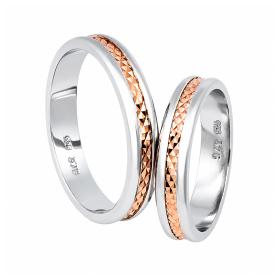 Βέρες Γάμου Ασήμι & Ροζ Χρυσός, Κ9-Κ14 SKU-10953