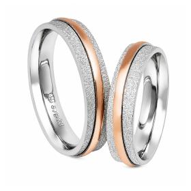 Βέρες Γάμου Ασήμι & Ροζ Χρυσός, Κ9-Κ14 SKU-10963