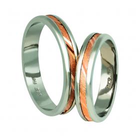 Βέρες Γάμου Ασήμι & Ροζ Χρυσός, Κ9-Κ14 SKU-10984