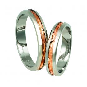 Βέρες Γάμου Λευκόχρυσος & Ροζ Χρυσός, Κ9-Κ14 SKU-10994