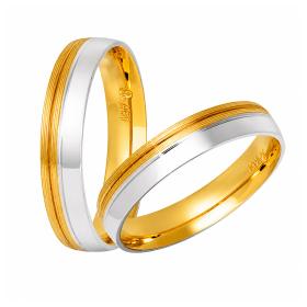 Βέρες Γάμου Λευκόχρυσος & Χρυσός, Κ9-Κ14 SKU-10315