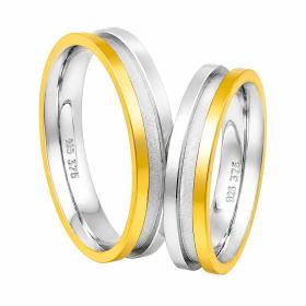 Βέρες Γάμου Λευκόχρυσος & Χρυσός, Κ9-Κ14 SKU-10792