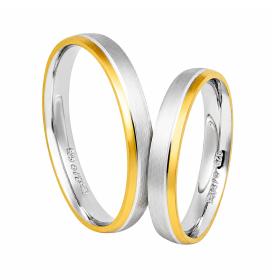 Βέρες Γάμου Λευκόχρυσος & Χρυσός, Κ9-Κ14 SKU-10932