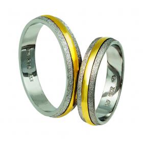 Βέρες Γάμου Λευκόχρυσος & Χρυσός, Κ9-Κ14 SKU-10959