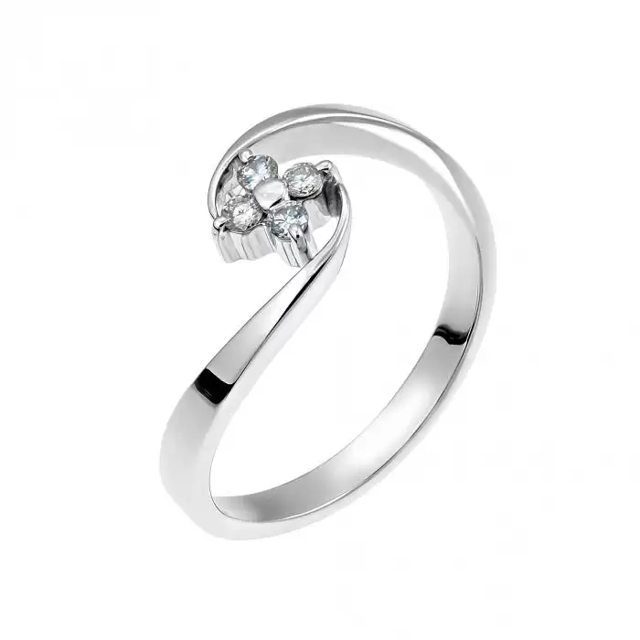 SKU-10503 / Δαχτυλίδι Λευκόχρυσος Κ18 με Διαμάντια
