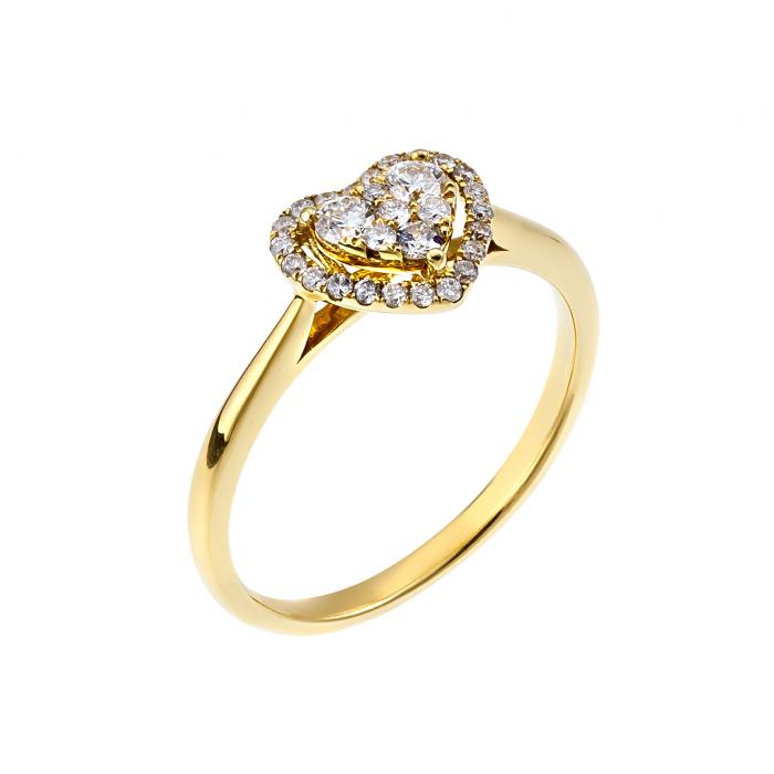 SKU-10864 / Δαχτυλίδι Χρυσός Κ18 με Διαμάντια
