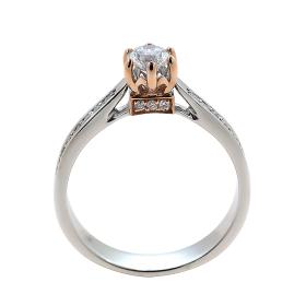 Μονόπετρο Δαχτυλίδι Λευκόχρυσος & Ροζ Χρυσός Κ18 με Διαμάντια
