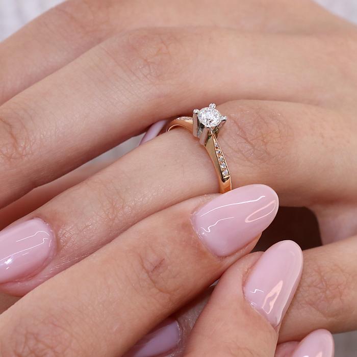 Μονόπετρο Δαχτυλίδι Λευκόχρυσος & Ροζ Χρυσός Κ18 με Διαμάντια