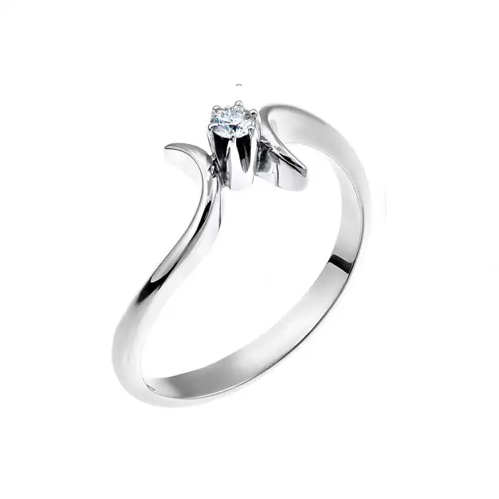 SKU-10506 / Μονόπετρο Δαχτυλίδι Λευκόχρυσος Κ18 με Διαμάντι
