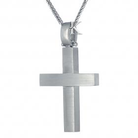 Σταυρός Ανδρικός Μοντέρνος Λευκόχρυσος Κ14 SKU-10145