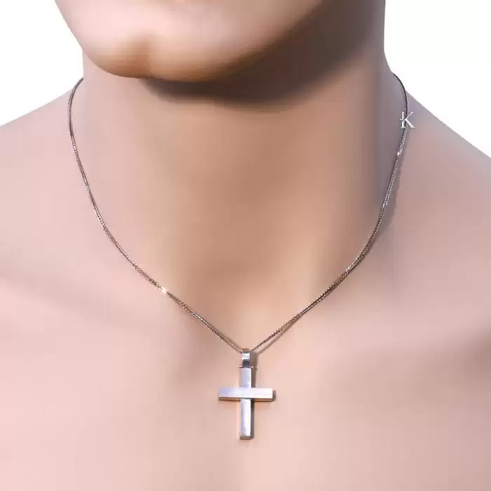 Σταυρός Ανδρικός Μοντέρνος Λευκόχρυσος Κ14 SKU-10145