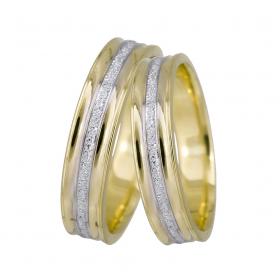 Βέρες Γάμου Λευκόχρυσος & Χρυσός, Κ9-Κ14 SKU-11523