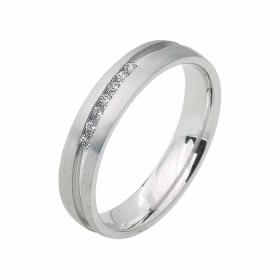 Βέρες Γάμου με Ζιργκόν Λευκόχρυσος, Κ9-Κ14 SKU-11142