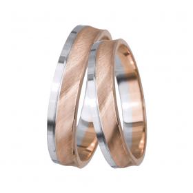 Βέρες Γάμου Λευκόχρυσος & Ρόζ Χρυσός, Κ9-Κ14 SKU-11524