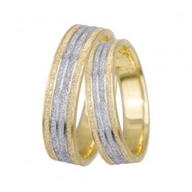 Βέρες Γάμου Λευκόχρυσος & Χρυσός, Κ9-Κ14 SKU-11389