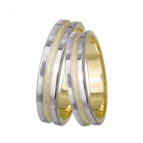 Βέρες Γάμου Λευκόχρυσος & Χρυσός, Κ9-Κ14 SKU-11422