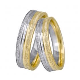 Βέρες Γάμου Λευκόχρυσος & Χρυσός, Κ9-Κ14 SKU-11425