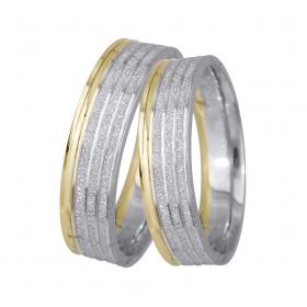 Βέρες Γάμου Λευκόχρυσος & Χρυσός, Κ9-Κ14 SKU-11426