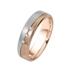 Βέρες Γάμου Λευκόχρυσος & Ροζ Χρυσός, Κ9-Κ14 SKU-11133