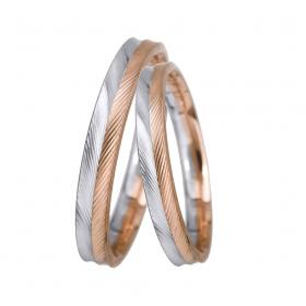 Βέρες Γάμου Λευκόχρυσος & Ροζ Χρυσός, Κ9-Κ14 SKU-11353