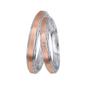 Βέρες Γάμου Λευκόχρυσος & Ροζ Χρυσός, Κ9-Κ14 SKU-11365