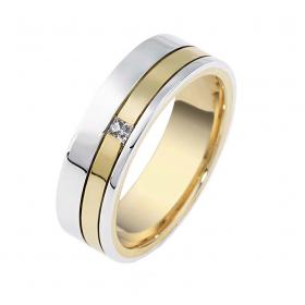 Βέρες Γάμου Λευκόχρυσος & Χρυσός, Κ9-Κ14 SKU-11161