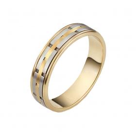 Βέρες Γάμου Λευκόχρυσος & Χρυσός, Κ9-Κ14 SKU-11210