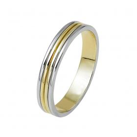 Βέρες Γάμου Λευκόχρυσος & Χρυσός, Κ9-Κ14 SKU-11241