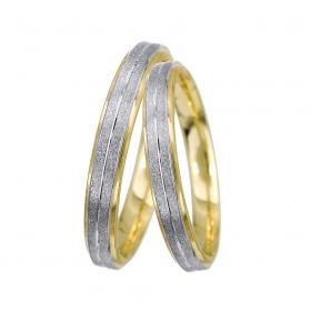 Βέρες Γάμου Λευκόχρυσος & Χρυσός, Κ9-Κ14 SKU-11347