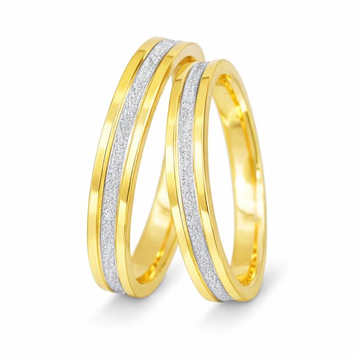 Βέρες Γάμου Λευκόχρυσος & Χρυσός, Κ9-Κ14 SKU-11348