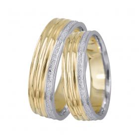 Βέρες Γάμου Λευκόχρυσος & Χρυσός, Κ9-Κ14 SKU-11350