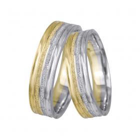 Βέρες Γάμου Λευκόχρυσος & Χρυσός, Κ9-Κ14 SKU-11352