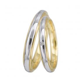 Βέρες Γάμου Λευκόχρυσος & Χρυσός, Κ9-Κ14 SKU-11356