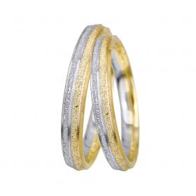 Βέρες Γάμου Λευκόχρυσος & Χρυσός, Κ9-Κ14 SKU-11357