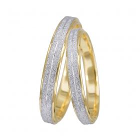 Βέρες Γάμου Λευκόχρυσος & Χρυσός, Κ9-Κ14 SKU-11358