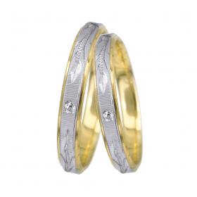 Βέρες Γάμου Λευκόχρυσος & Χρυσός, Κ9-Κ14 SKU-11359