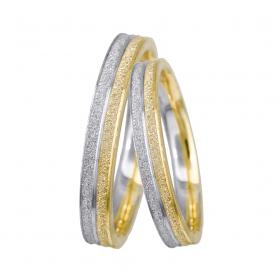 Βέρες Γάμου Λευκόχρυσος & Χρυσός, Κ9-Κ14 SKU-11360