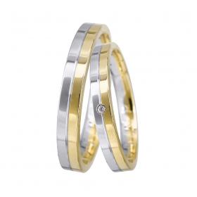 Βέρες Γάμου Λευκόχρυσος & Χρυσός, Κ9-Κ14 SKU-11362