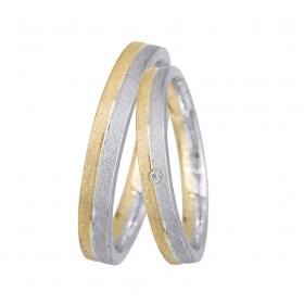 Βέρες Γάμου Λευκόχρυσος & Χρυσός, Κ9-Κ14 SKU-11363