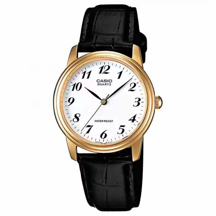SKU-11051 / CASIO Collection Gold Black Leather Strap