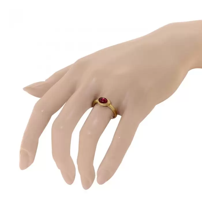 Δαχτυλίδι Χρυσός Κ14 με Rhodolite SKU-11761