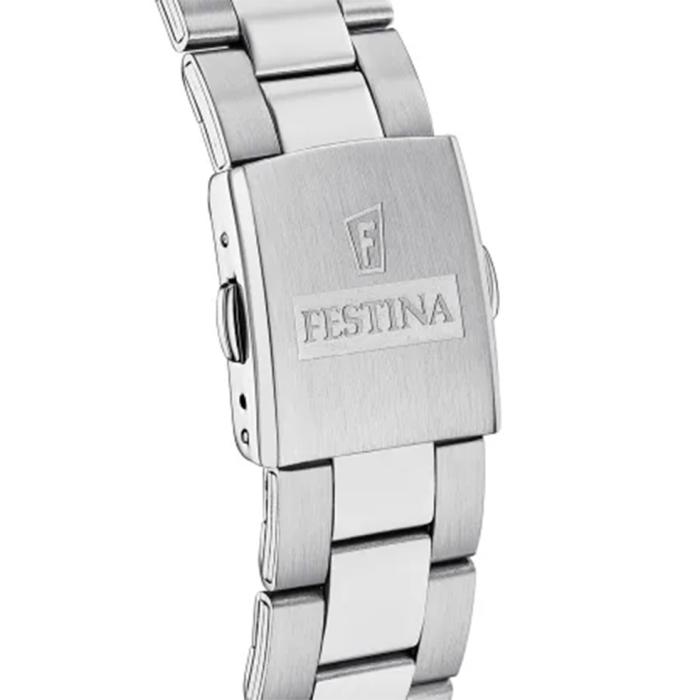 Ανδρικό Ρολόι FESTINA με Μαύρο Καντράν & Ασημί Μπρασελέ SKU-11167