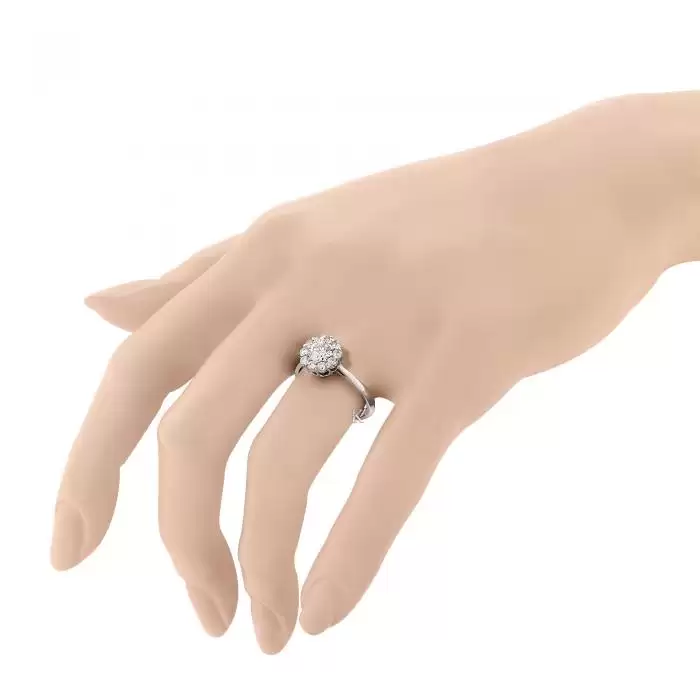 SKU-12862 / Δαχτυλίδι Λευκόχρυσος Κ18 με Διαμάντια