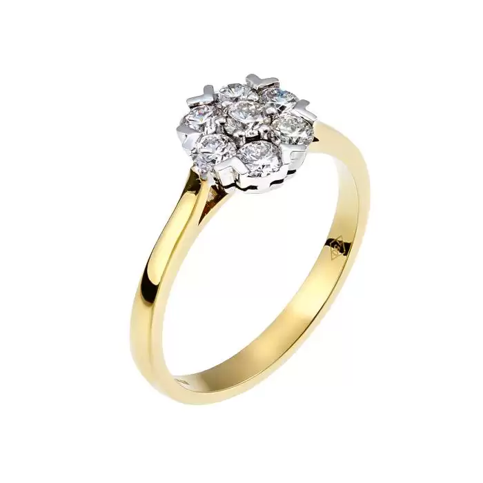 SKU-12855 / Μονόπετρο Δαχτυλίδι Λευκόχρυσος & Χρυσός Κ18 με Διαμάντια

