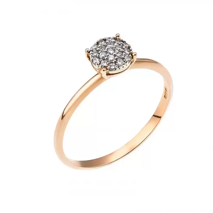 SKU-12748 / Μονόπετρο Δαχτυλίδι Ροζ Χρυσός Κ18 με Διαμάντια
