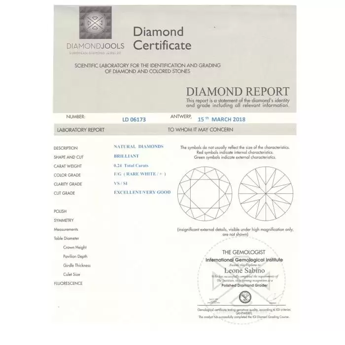 SKU-12721 / Μονόπετρο Diamond Jools Λευκόχρυσος Κ18 με Διαμάντια